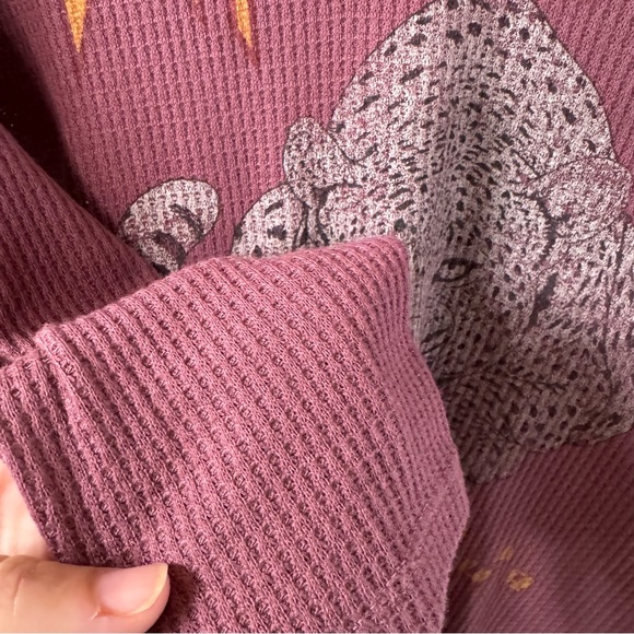 Torrid The Vinyl Icons Def Leppard Light Purple Pink Waffle Knit Long Sleeve Tee - Picture 4 of 9